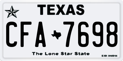 TX license plate CFA7698