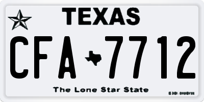 TX license plate CFA7712