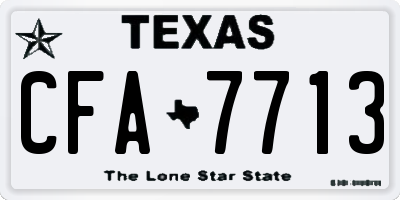 TX license plate CFA7713
