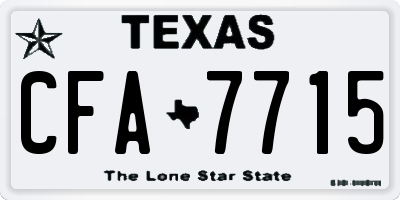 TX license plate CFA7715