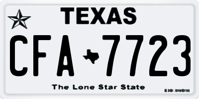 TX license plate CFA7723