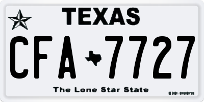 TX license plate CFA7727