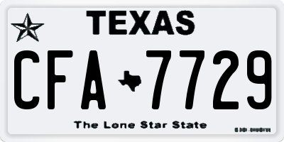 TX license plate CFA7729