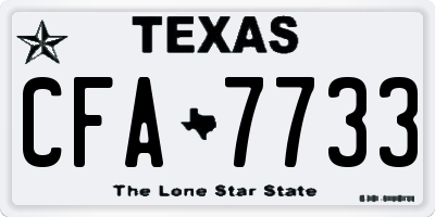TX license plate CFA7733