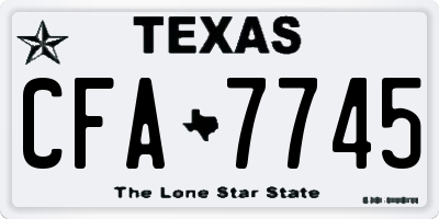 TX license plate CFA7745
