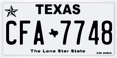 TX license plate CFA7748