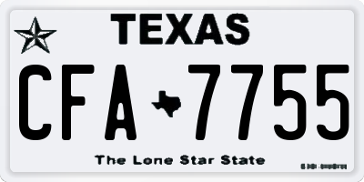 TX license plate CFA7755