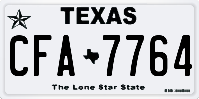 TX license plate CFA7764