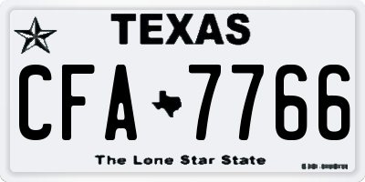 TX license plate CFA7766