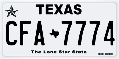 TX license plate CFA7774