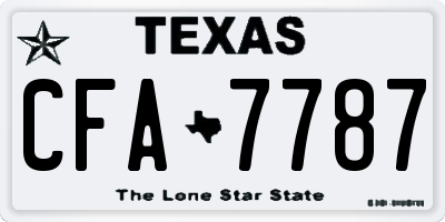 TX license plate CFA7787