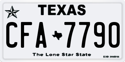 TX license plate CFA7790