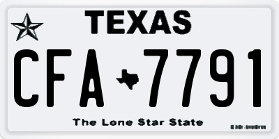 TX license plate CFA7791