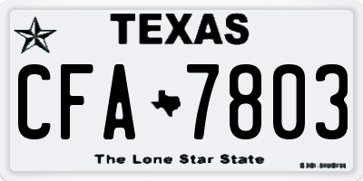 TX license plate CFA7803