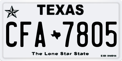 TX license plate CFA7805
