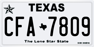 TX license plate CFA7809