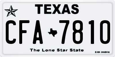 TX license plate CFA7810