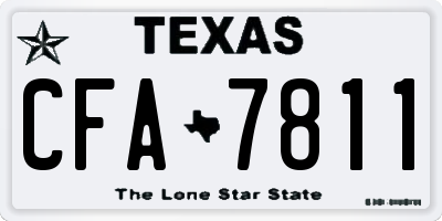 TX license plate CFA7811
