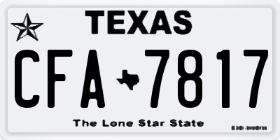 TX license plate CFA7817