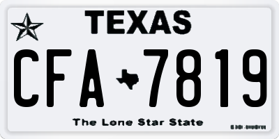 TX license plate CFA7819