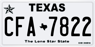TX license plate CFA7822