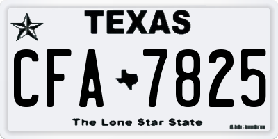 TX license plate CFA7825