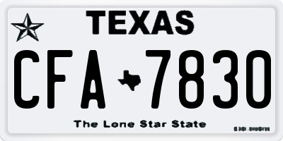 TX license plate CFA7830