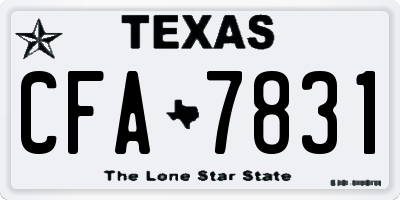 TX license plate CFA7831