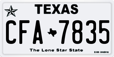 TX license plate CFA7835