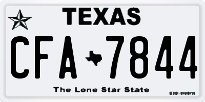 TX license plate CFA7844