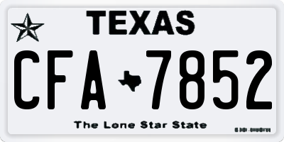 TX license plate CFA7852