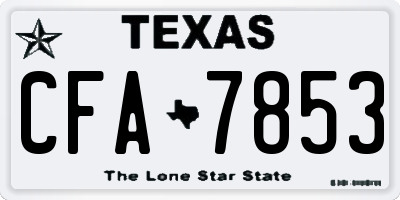 TX license plate CFA7853