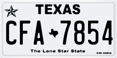 TX license plate CFA7854