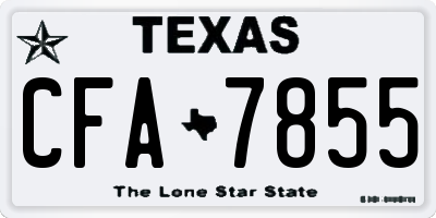 TX license plate CFA7855