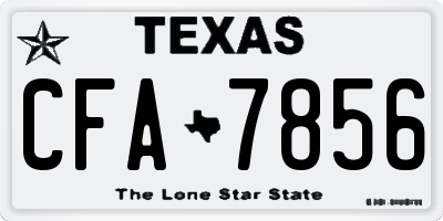 TX license plate CFA7856