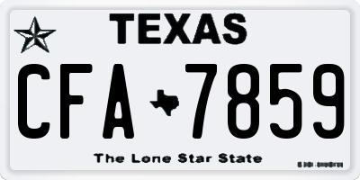 TX license plate CFA7859
