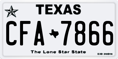 TX license plate CFA7866