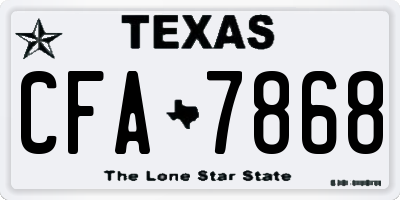 TX license plate CFA7868