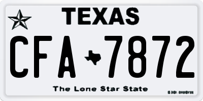 TX license plate CFA7872