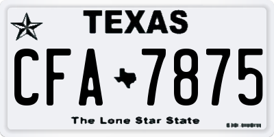 TX license plate CFA7875