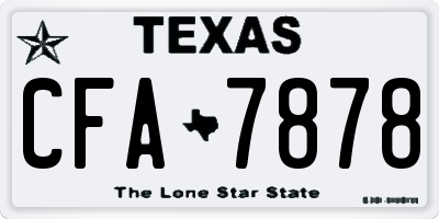 TX license plate CFA7878