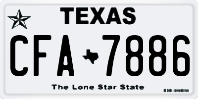 TX license plate CFA7886