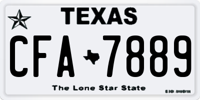 TX license plate CFA7889