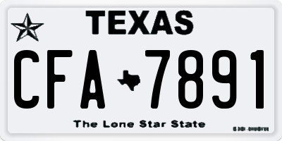 TX license plate CFA7891