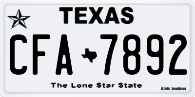 TX license plate CFA7892