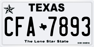 TX license plate CFA7893