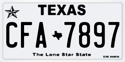 TX license plate CFA7897