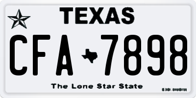TX license plate CFA7898