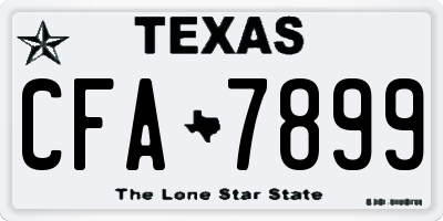 TX license plate CFA7899