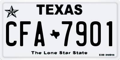 TX license plate CFA7901
